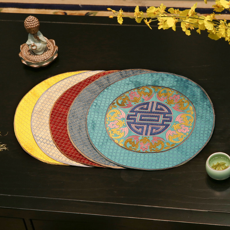 中式布艺餐垫隔热防水防滑防油桌垫家用高档餐桌茶杯子垫盘子碗垫,居家布艺,餐垫,淘宝优惠券,粉丝福利购,淘宝优惠卷
