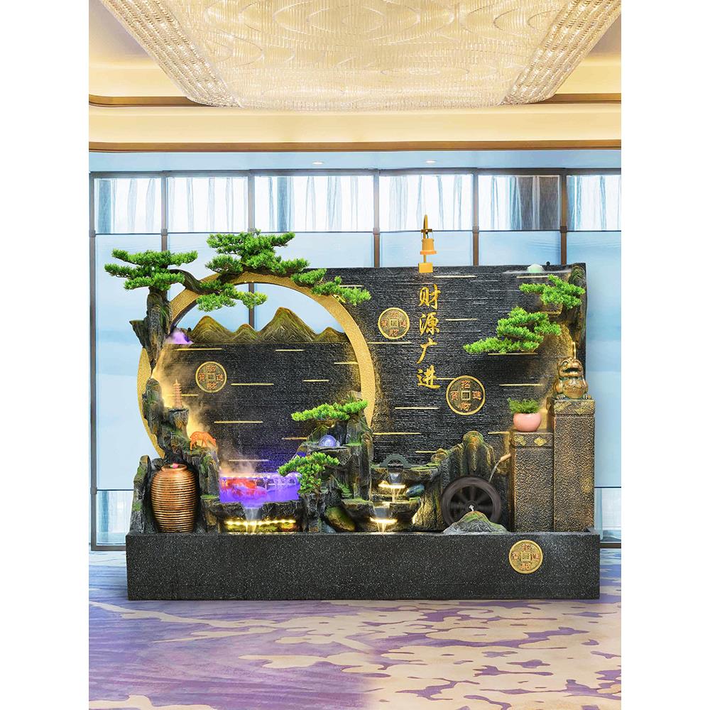 水幕墙流水摆件循环水假山鱼塘园林绿化隔断屏风室内庭院财富落地