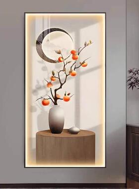 led带灯入户玄关画感应灯画高端入户正对门茶室挂画轻奢发光灯画
