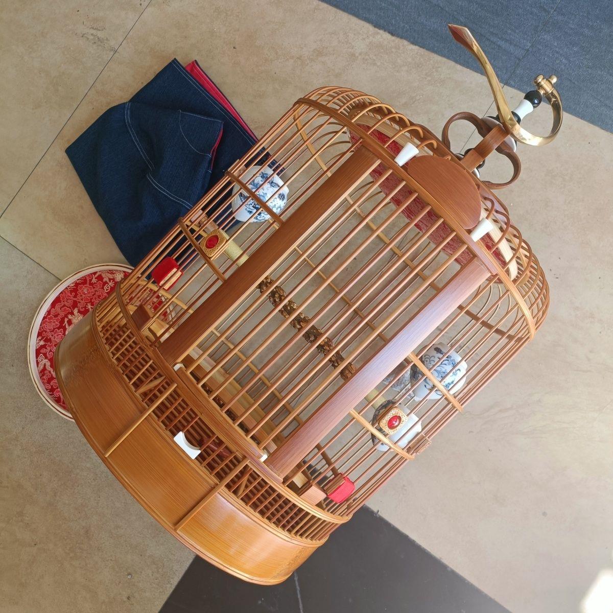 贵州凯里精品鸟笼川笼红鸟笼子大号鸟笼纯手工竹制鸟笼高档画眉笔