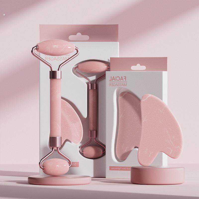 脸部按摩器玉石滚轮仪女面部提拉紧致玉推V脸神器美容拨筋刮痧板