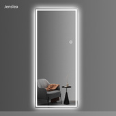 卧室智能无框穿衣镜led灯镜壁挂全身镜直角悬挂试衣镜带灯背光镜