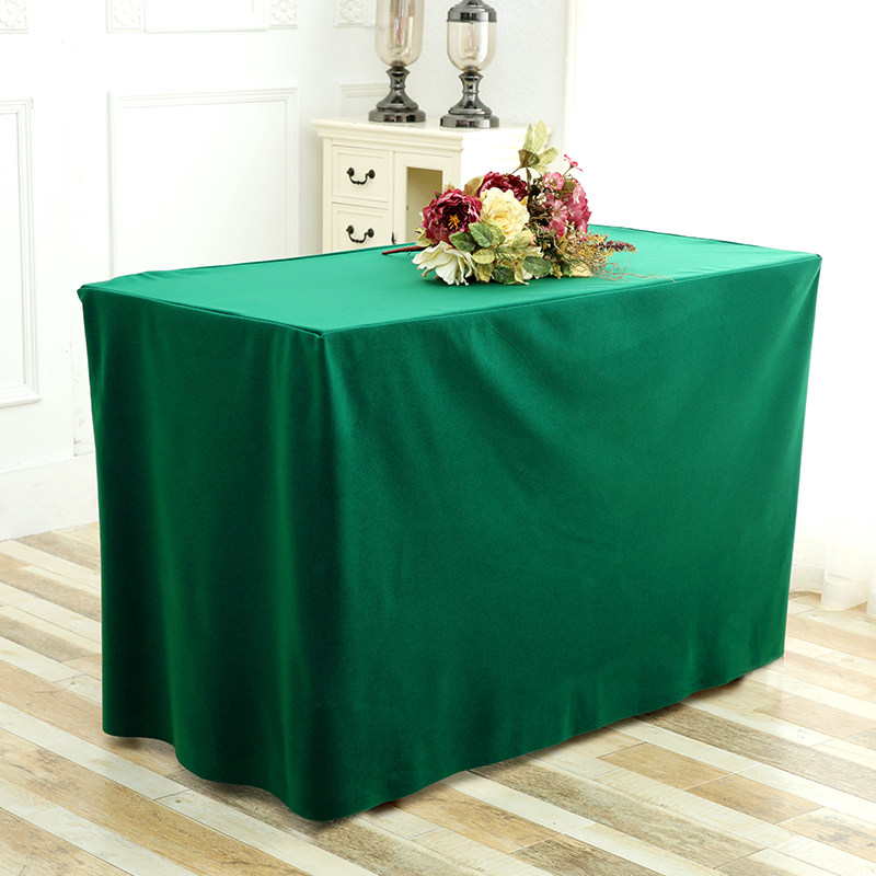 定做墨绿酒红色台呢会议桌布办公活动展会桌套桌裙培训室桌布