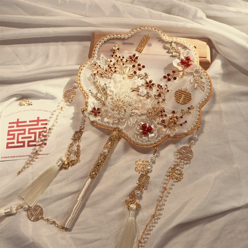 团扇新娘结婚中式高级diy材料包手工秀禾扇子喜扇婚礼出嫁龙凤褂,家居饰品,工艺扇/团扇/喜扇/折扇,淘宝优惠券,粉丝福利购,淘宝优惠卷