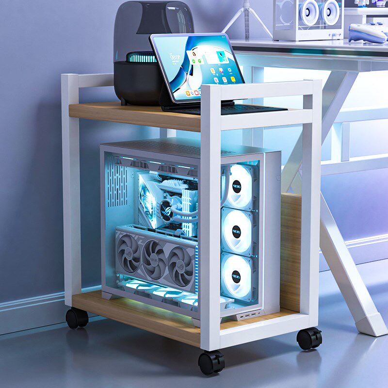 电脑台式机箱托架家用落地多层可移动主机底座支架桌下置物小推车