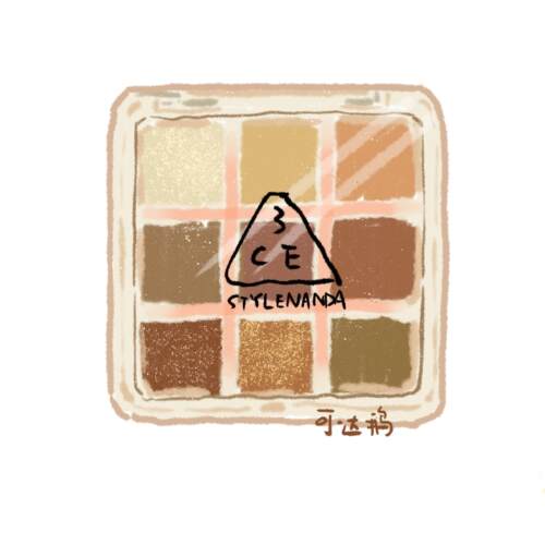 3CE九色9色眼影盘3ceovertake眼影 南瓜色BEACH MUSE蜜桃盘钻闪