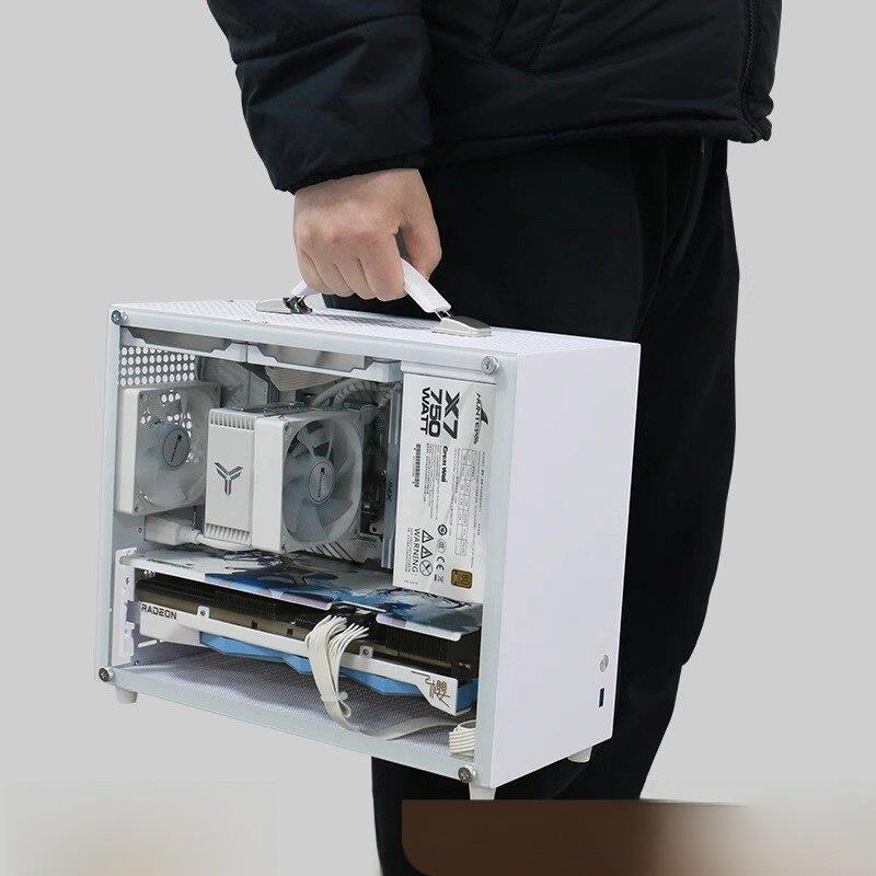 京特尔A600 ITX/matx机箱ATX电源侧透便携手提迷你电脑主机机箱
