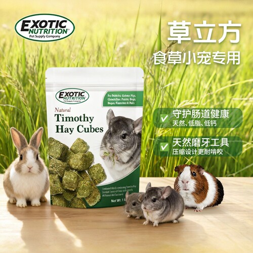 美国EXOTIC兔兔龙猫提摩西草块