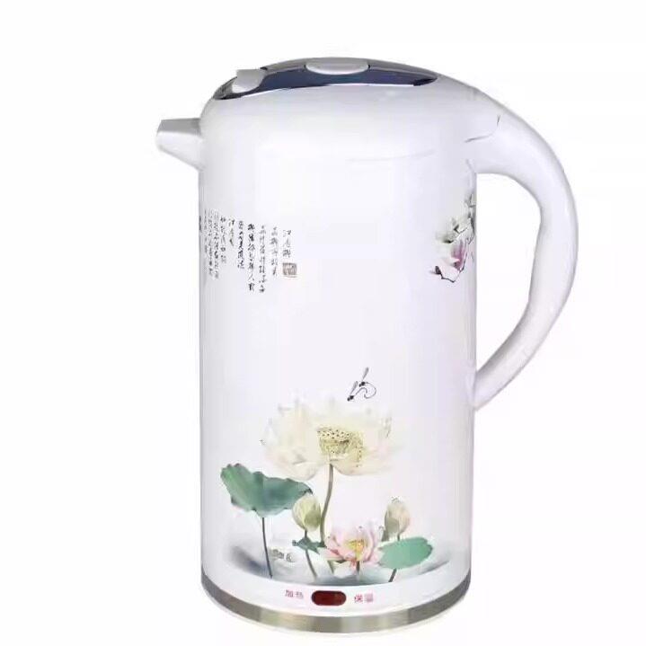 普丽斯2.2L双层保温速热烧水壶304钢超大容量家用多款花色快煮壶
