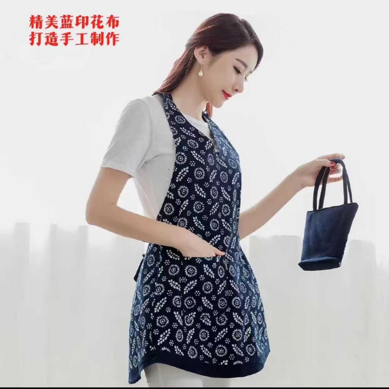 韩版时尚无袖围裙厨房做饭防污防水透气女士背心裙家用工作服韩国