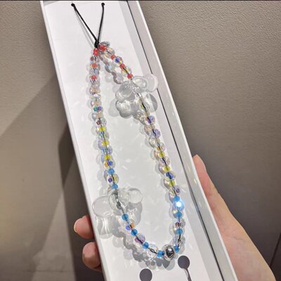 StringTing白鹿同款白云朵手机挂链立体串珠挂绳女星挂绳配饰潮