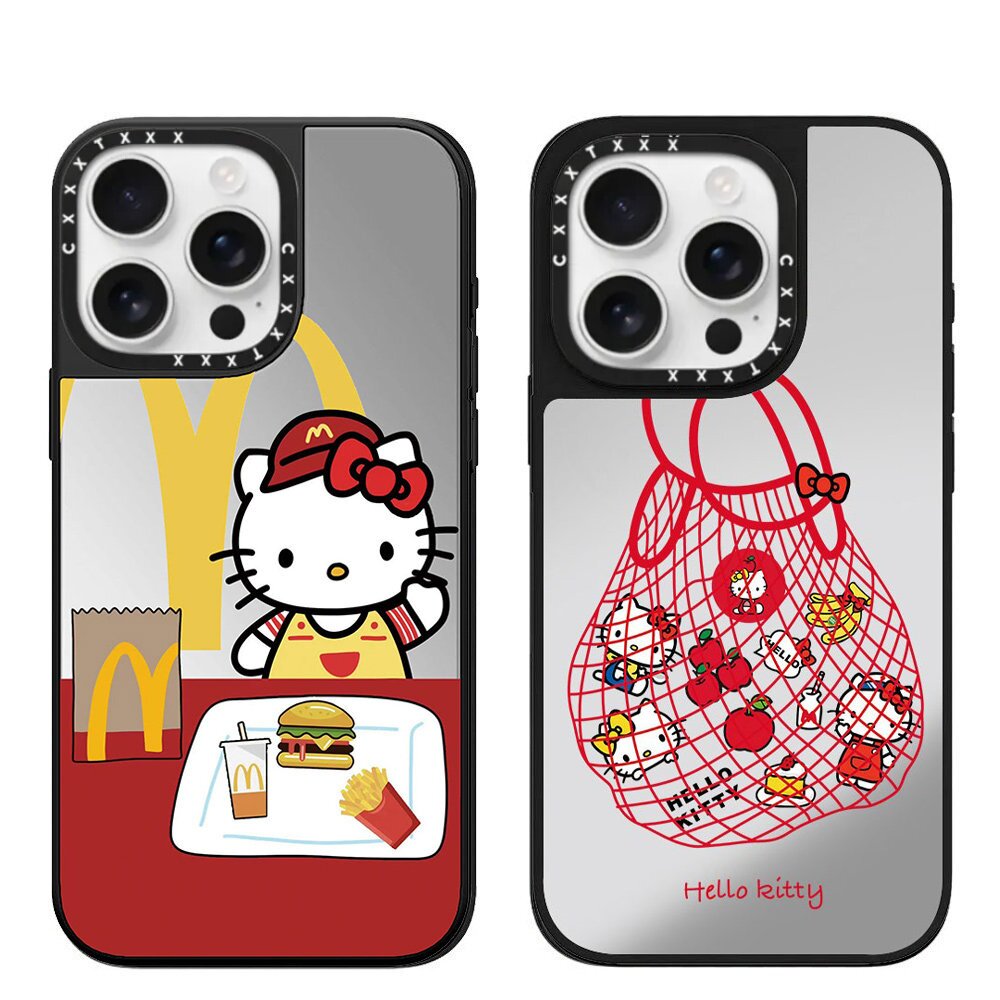 镜面比基尼kt凯蒂猫手机壳iPhone17promax适用于iPhone16pro可爱卡通15plus个性创意14pro小众艺术防摔保护套