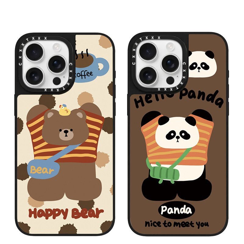 casyetifiy联名快乐小熊条纹衫iPhone18promax适用于17手机壳卡通16pro创意15plus磁吸防摔14/13保护套女