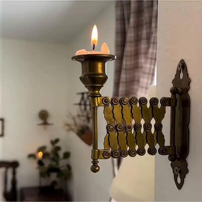 跨境新品 Extending Taper Candle Holder可伸缩创意烛台金属工艺