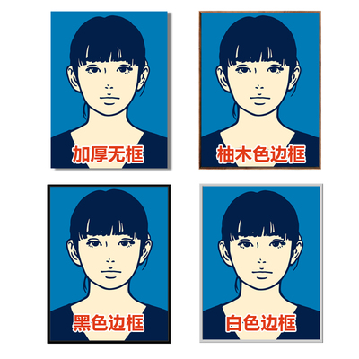 潮流艺术家KYNE女孩大尺寸可定制客厅沙发落地无框墙面组合装饰画