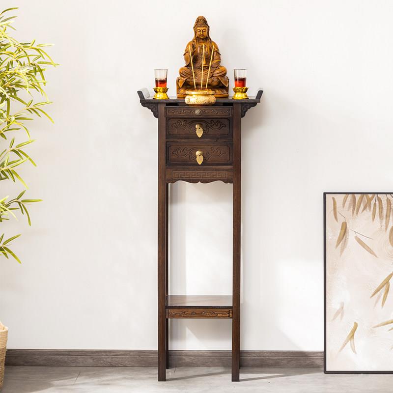 实木佛龛新中式立柜现代轻奢小型 简约家用底座加高菩萨供桌佛台