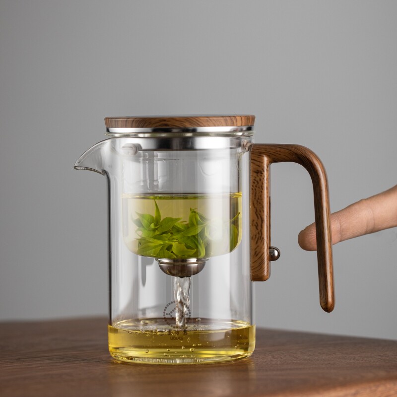 泡茶壶磁吸飘逸杯玻璃内胆茶水分离一键过滤家用泡茶神器茶具套组