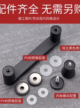 不锈钢304把手孔440淋浴房隔断玻璃门浴室黑色亮光L型单面145拉手