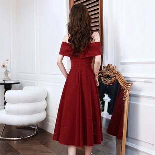 敬酒服新娘2024新款红色结婚订婚晚礼服裙女高级感小个子平时可穿