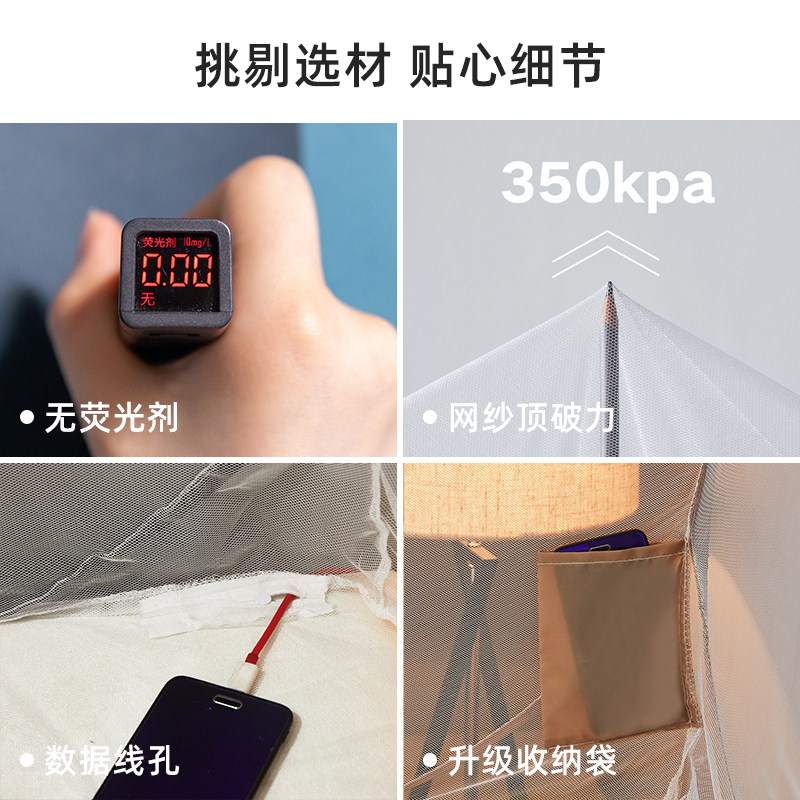 家用卧室免安装蒙古包蚊帐2024新款加密加厚网纱可折叠拉链双开门