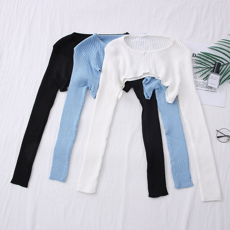 2021秋季新款时尚百搭薄款修身显瘦短款叠穿长袖针织罩衫上衣女,女装/女士精品,毛针织衫,淘宝优惠券,粉丝福利购,淘宝优惠卷