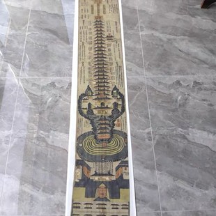 名画复制品复刻敦煌彩绘三界九地之图佛画国画艺术微喷临摹装饰画