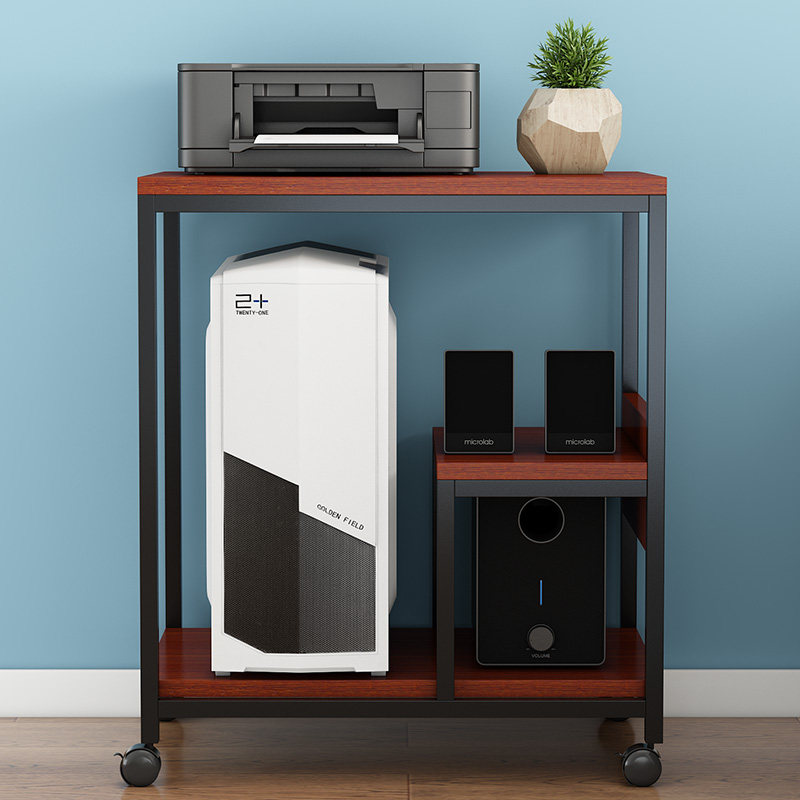 可移动电脑主机柜茶几水桶柜带滑轮机箱托架打印机架桌下收纳架子