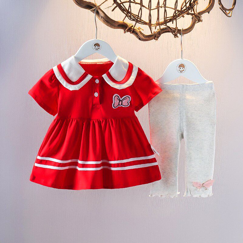 婴儿童装女童夏装2023新款纯棉套装洋气女宝宝夏天衣服公主两件套