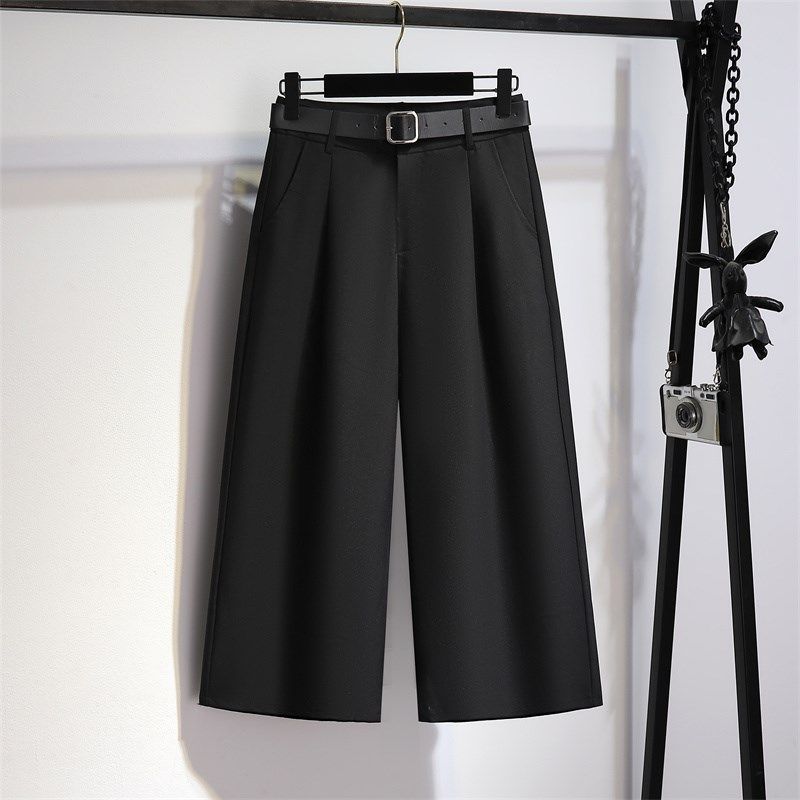 八分西装阔腿裤女夏季2024垂感裤子宽松显瘦高腰高级感直筒休闲裤