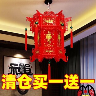 新年灯笼中式六角龙灯led发光旋转走马灯阳台大门口乔迁大喜春节