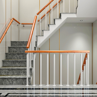 楼梯扶手铁艺立柱实木栏杆室内家用方圆柱幼儿园平台围栏旋转护栏