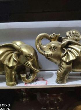 远水近水大象招财摆件招财铜一对卷鼻翘鼻如意桌面办公室玄关财位