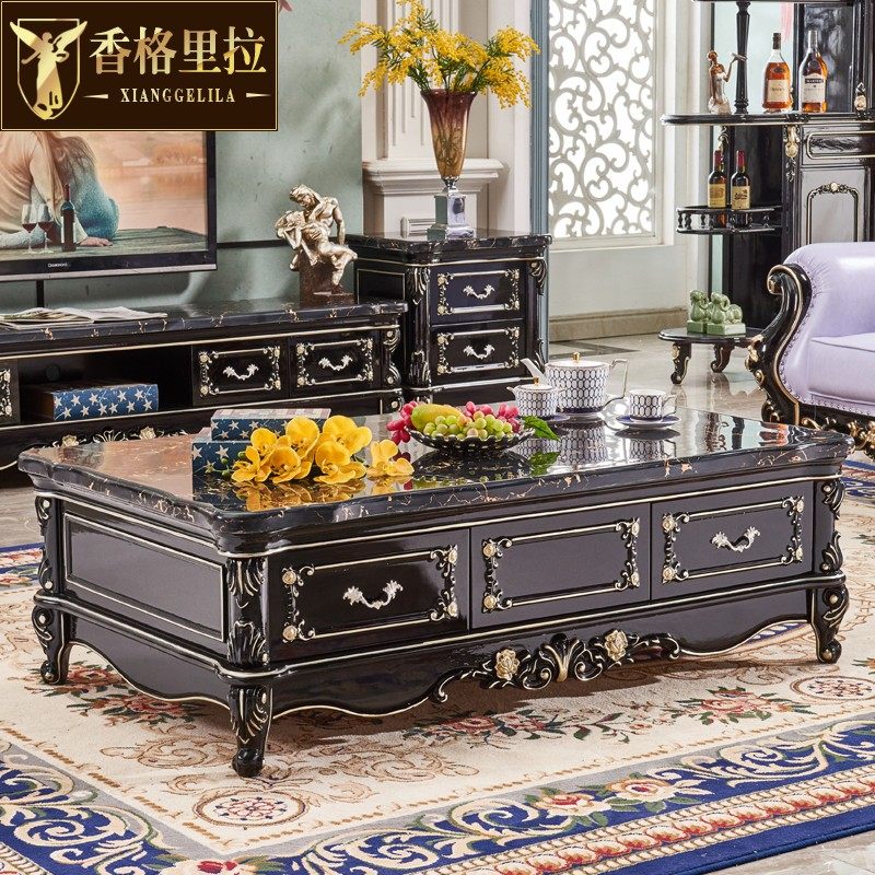 香格里拉家具 欧式茶几实木黑檀色茶几 客厅沙发电视柜茶几组合,住宅家具,茶几,淘宝优惠券,粉丝福利购,淘宝优惠卷