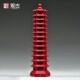 红色木雕十三层文昌塔摆件实木13层文昌塔客厅玄关书房装 饰工艺品