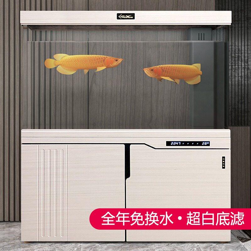 大型底滤鱼缸水族箱超白玻璃生态免换水家用客厅落地过滤隔断屏风