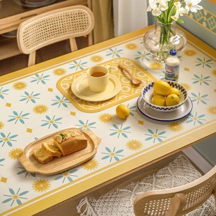 花砖皮革桌垫桌布防水防油免洗餐桌垫防烫茶几垫床头柜垫子桌面垫