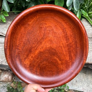 红木干泡台小茶盘花梨木漂亮纹理复古家居整木制实木质托盘30厘米