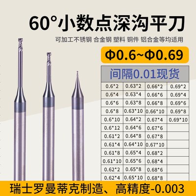 合金深沟铣刀0.6 0.61 0.62 0.63 0.64 0.65 0.66 0.67 0.68 0.69