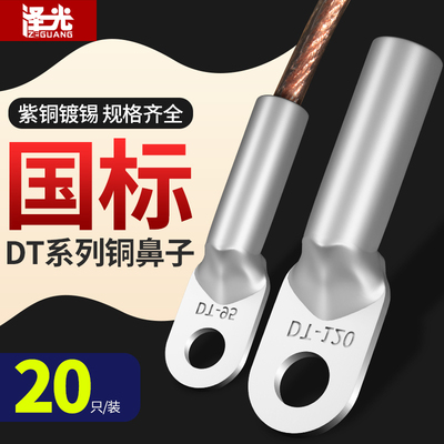国标铜鼻子镀锡接线端线耳DT16/25/35/70/95/120/185/240/300平方