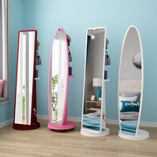穿衣镜挂衣架一体卧室家用旋转可移动立体试衣镜女生全身落地镜子