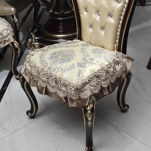 漫菲罗欧式冰丝布艺防滑椅垫高端坐垫奢华餐厅客厅蕾丝椅子垫座垫