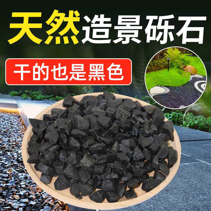 贵州黑砾石石子地面专用枯山水造景铺路装饰天然鹅卵石黑色砾石