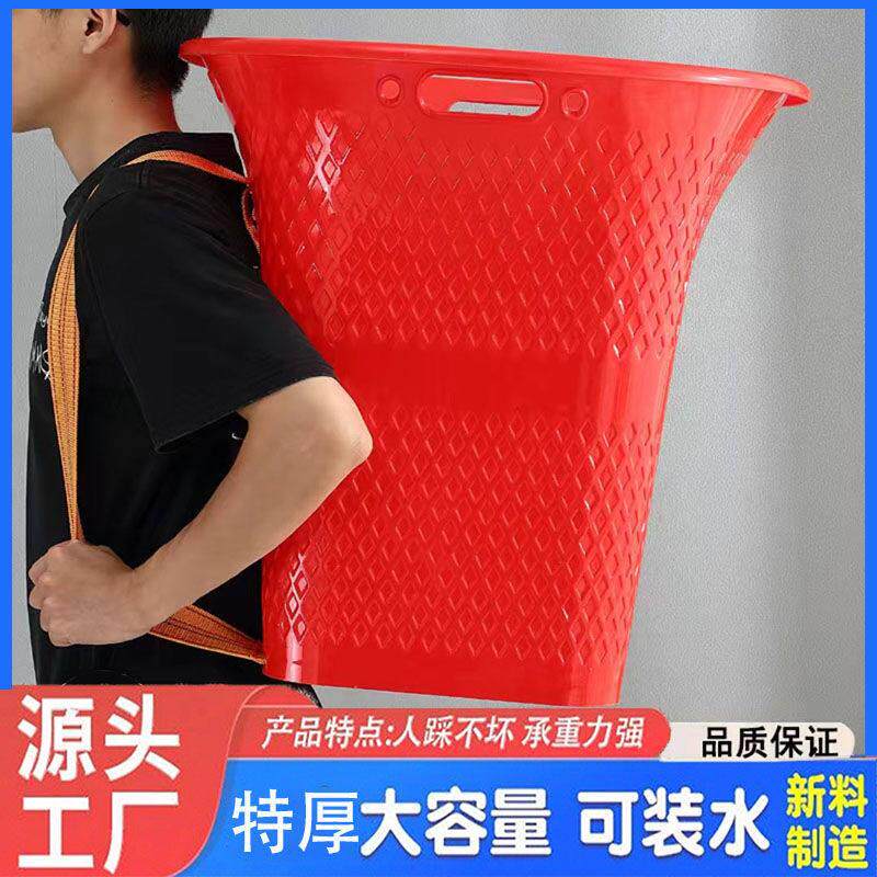 牛筋竹篓大号超大型牛筋摔不烂加厚熟胶农用大人背彷竹编水果揹筐