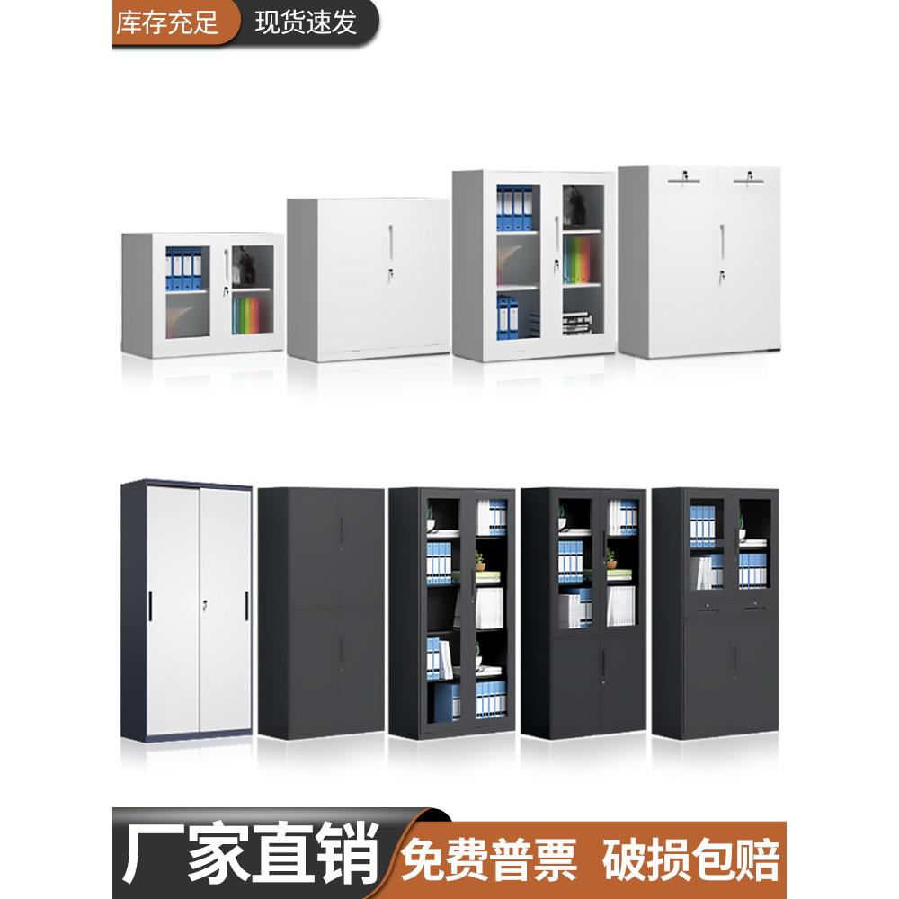 办公金属柜文件柜财务凭证柜文件信息柜低柜玻璃门书柜拆装低柜
