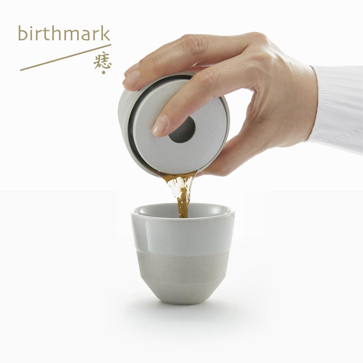 痣birthmark旅行盖碗一人用陶瓷盖碗白色简易装手工色釉陶瓷茶具