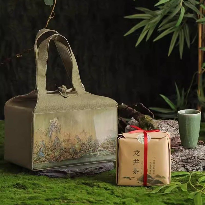 好时节高档明前绿茶龙井包半斤一斤装空茶叶礼盒布袋手提创意国风,包装,茶叶包装,淘宝优惠券,粉丝福利购,淘宝优惠卷