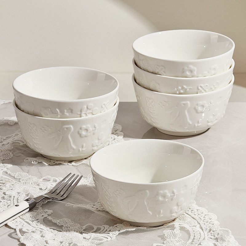 釉下彩吃饭碗家用陶瓷高级感米饭碗特别好看的碗盘碟餐具套装小碗,餐饮具,碗,淘宝优惠券,粉丝福利购,淘宝优惠卷