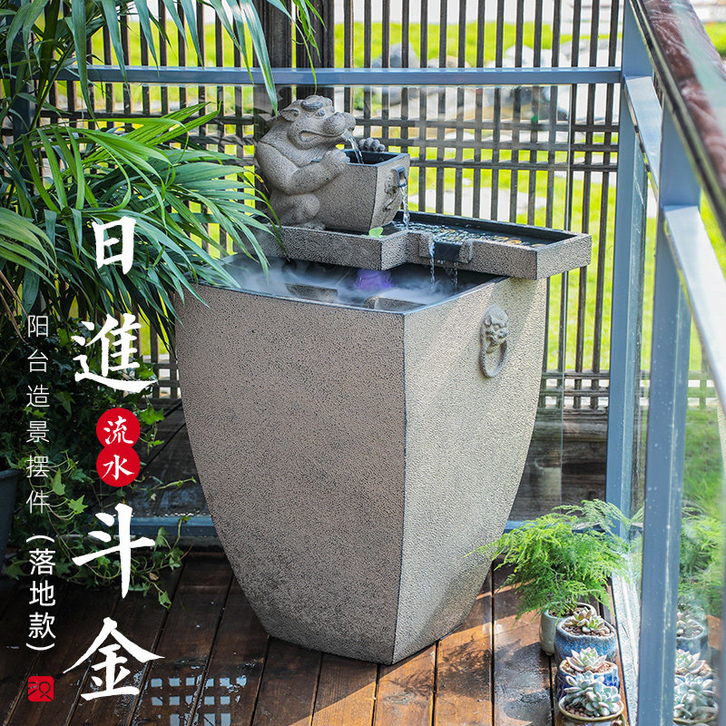 汉韵堂落地招财阳台流水摆件客厅书房电视柜旁边循环水喷泉水景观