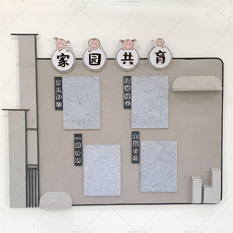 幼儿园家园共育环创家园共育公告宣传栏校园文化主题墙面装饰成品,家居饰品,其他装饰画,淘宝优惠券,粉丝福利购,淘宝优惠卷
