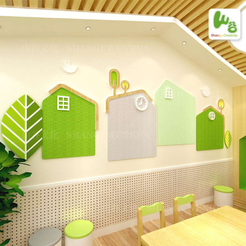 主题墙幼儿园照片墙公告栏走廊展示板环创背景墙毛毡培训机构
